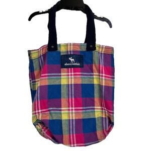 Abercrombie Vintage Y2K Plaid‎ Shoulder Book Bag Multi Colors